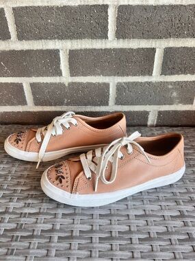 COACH Elle Sneakers in Tan with Rivets and Beads - Size 7